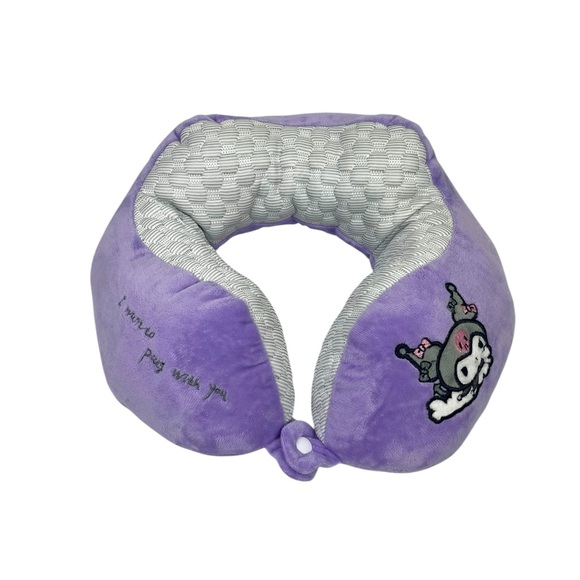 Purple Travel Neck Pillow with Cartoon Design - Picture 1 of 3